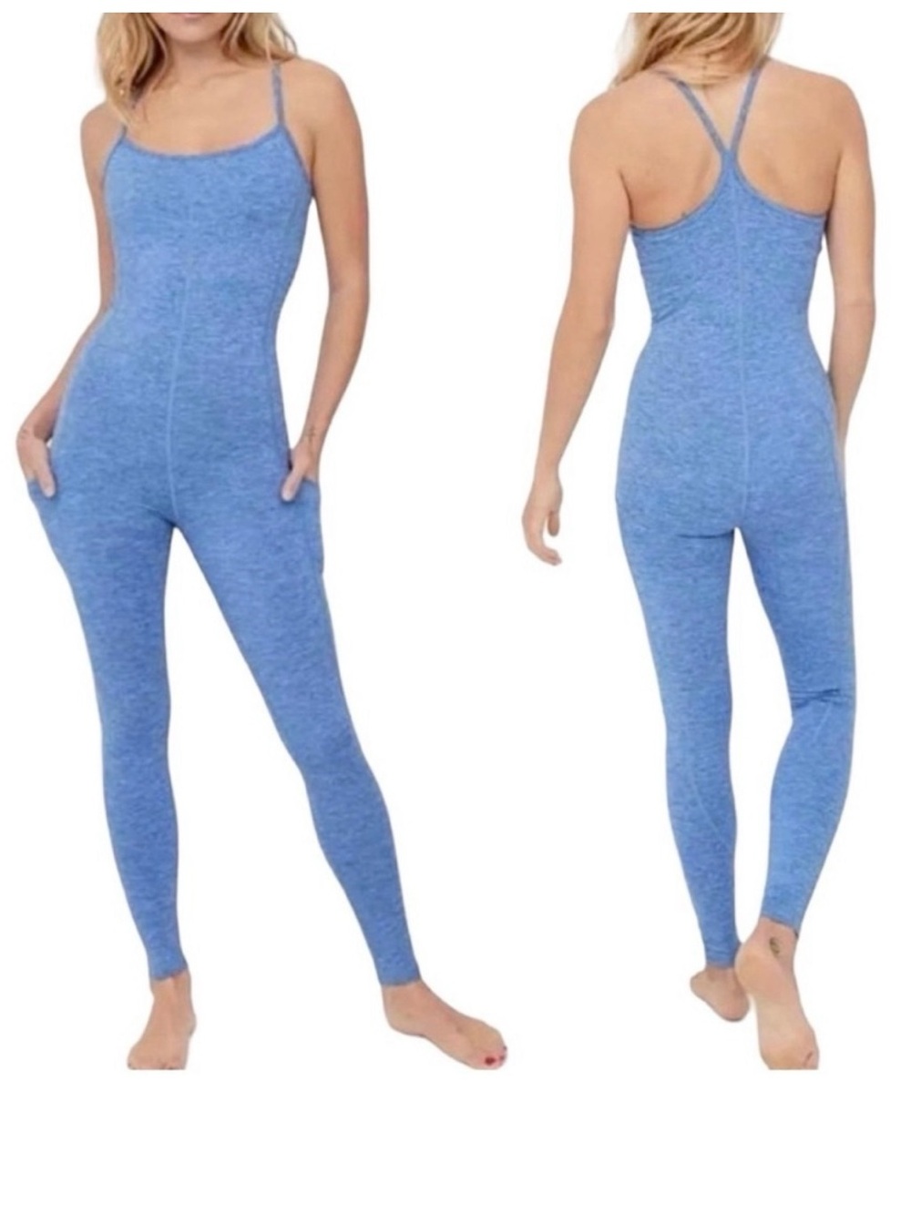 Aerie OFFLINE The Hugger Bodysuit - Blue Heather Jumpsuit - Size Large